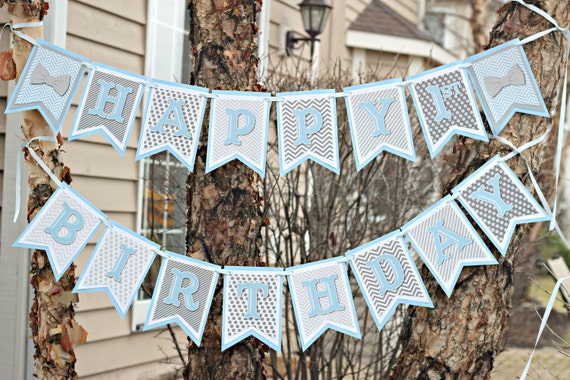 Little Man Birthday Banner Bowtie Party Banner Boy 1st Etsy