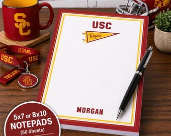 College Notepad - Personalized with Name, University Name, Mascot and Colors!