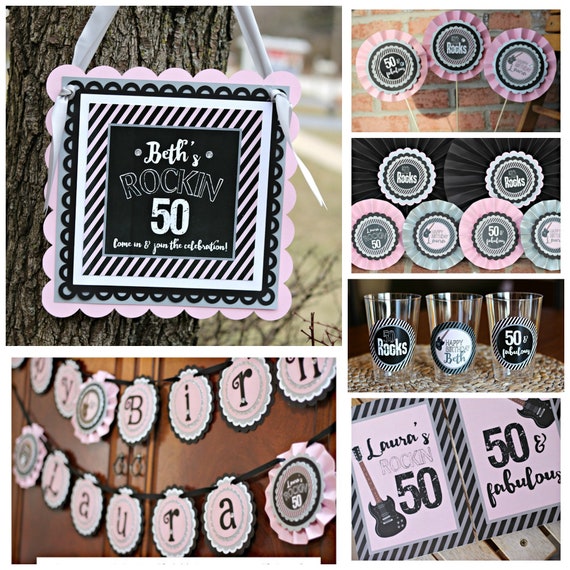 Rockin 50 50 Rocks Birthday Party Decorations Classic Rock Rock