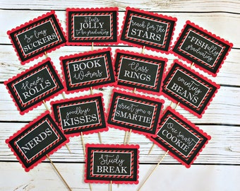 GRADUATION CANDY BUFFET, Candy Bar Labels, Grad Candy Bar, Graduation Food Labels, Graduation Supplies, Class of 2024, Red and Black