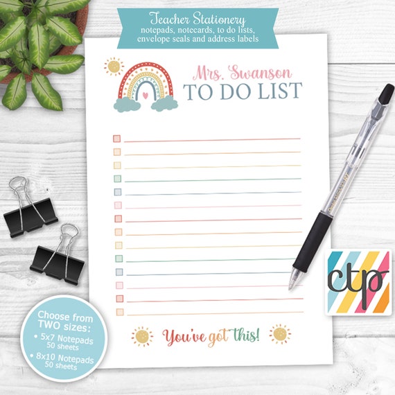 Teacher Notepad, Personalized Notepad, Teacher Appreciation Gift, Teacher Gifts, Il_570xn