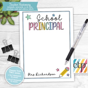 Personalized Notepads, Memo Pads, Personalized Gifts, Teacher Christmas Gifts, Principal Gift
