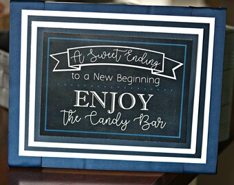 GRADUATION CANDY BUFFET, Candy Bar Sign, Grad Candy Bar, Graduation Food Labels, Graduation Supplies, Class of 2023, Navy Blue