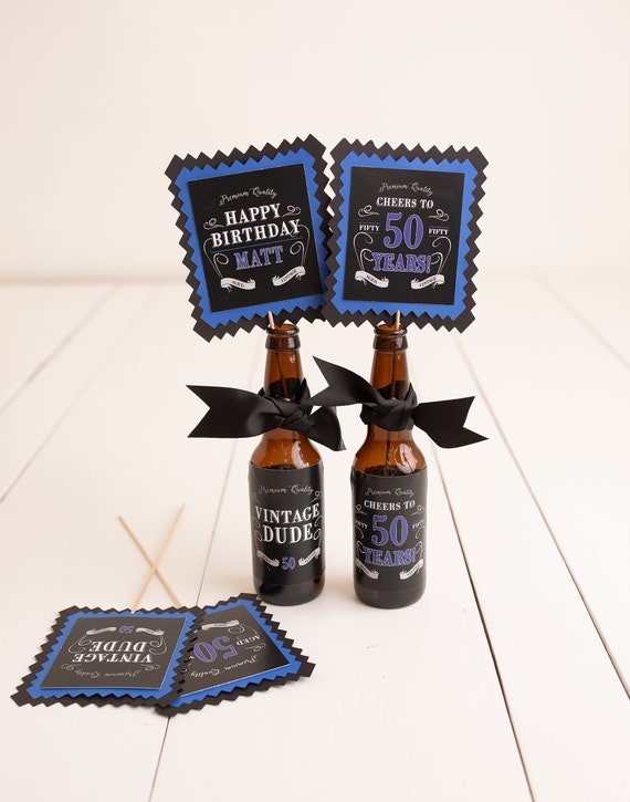 Masculine Birthday Party, Centerpiece Sticks, Beer Labels, Milestone