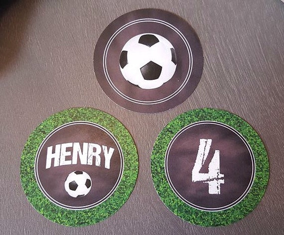 SOCCER FAVOR STICKERS, Soccer Birthday Party Decorations, Boy Soccer Party, Sports Birthday Decor, Soccer Labels, Black White Green Tan Il_570xn