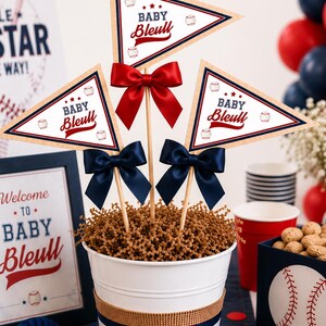Baseball Baby Shower Centerpiece, Little Slugger All Star Table Decoration