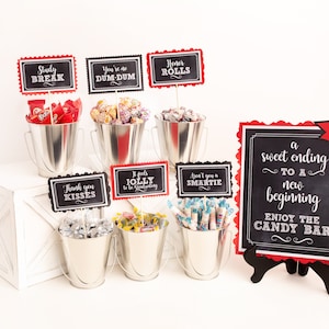 Graduation Candy Labels, Graduation Candy Bar Sign, Candy Buffet, Graduation Signs, Graduation Party Decorations,