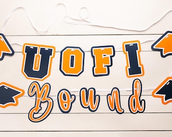 College BOUND Custom Graduation Party Banner, ANY School, ANY Colors!