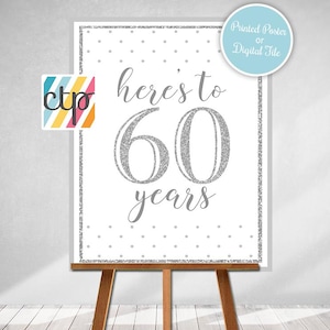 DIAMOND JUBILEE Printed Poster "Were Married in Year", Marriage Board, Back in 1966, What Happened in 1966, 60th Anniversary , Silver image 16