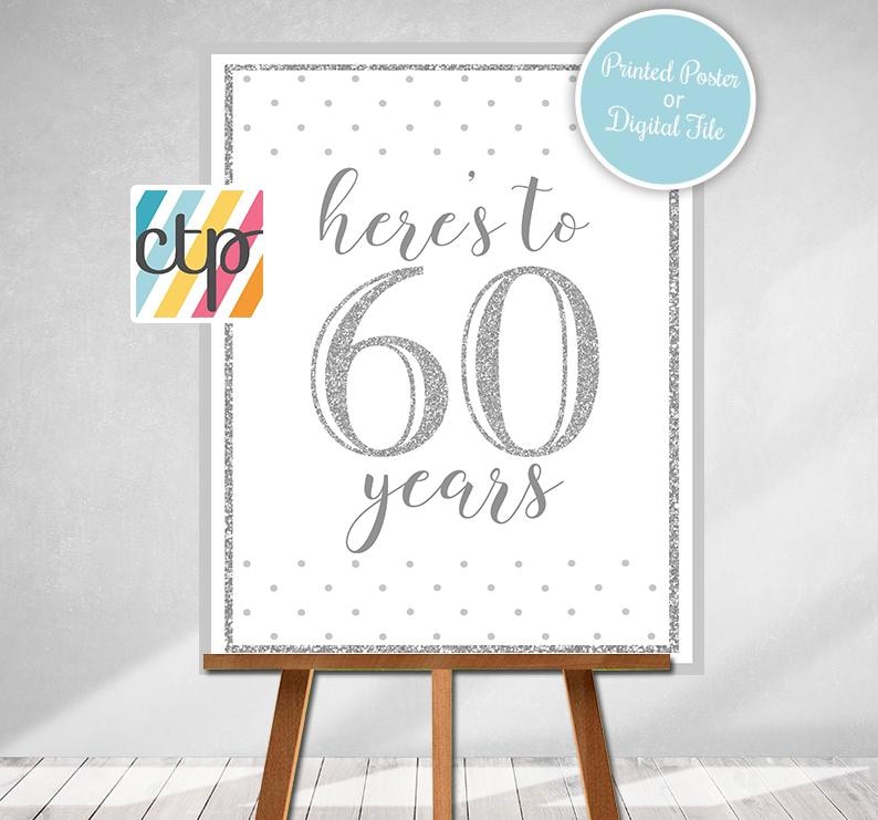 DIAMOND JUBILEE Printed Poster "Were Married in Year", Marriage Board, Back in 1966, What Happened in 1966, 60th Anniversary , Silver image 16