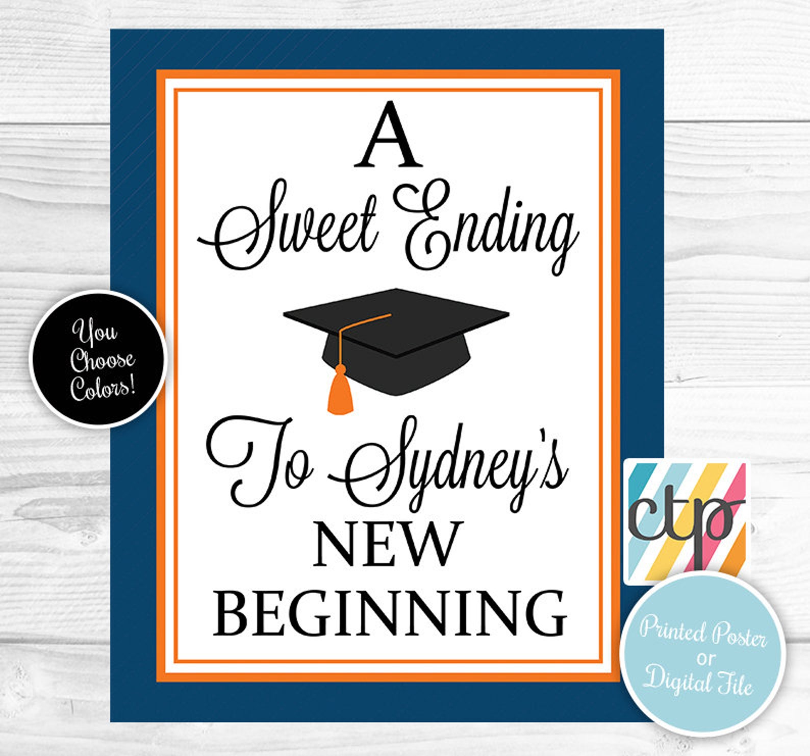 Personalized Sign for Graduation Candy Bar or Dessert Table, Various ...