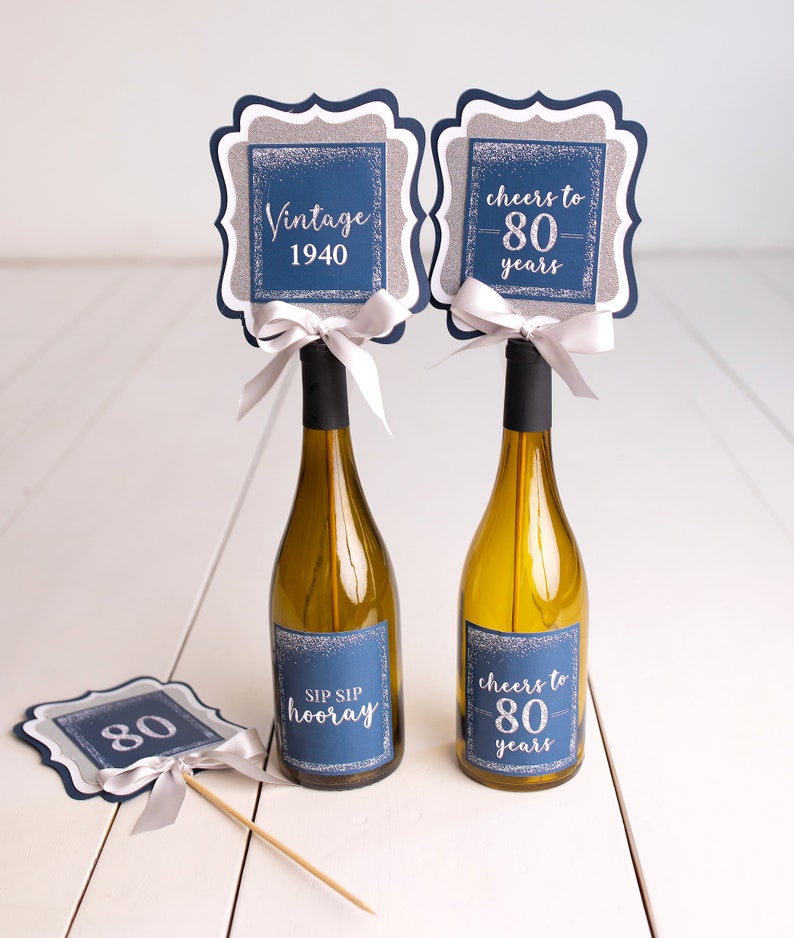 80th Birthday Party Decorations Appetizer Picks Mini Cupcake Etsy