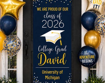 Graduation Door Banner, YOU CHOOSE COLORS!