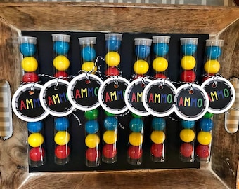 PAINTBALL PARTY FAVOR Tags, Paintball birthday decorations, Ammo Favor, Boy Birthday, Tween Birthday, Teen Boy