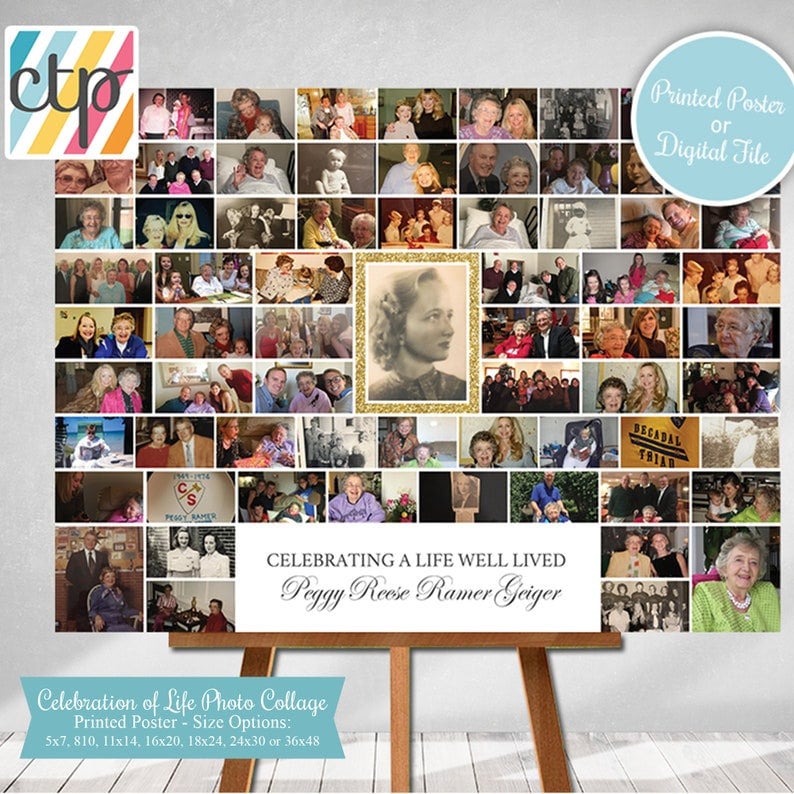 Photo Collage Personalized Gift Memorial Serivce Memorial Etsy