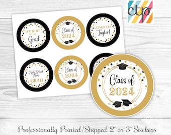 Personalized Graduation Stickers, Thank You Stickers, Custom Stickers, Class of 2024, Son Graduation,