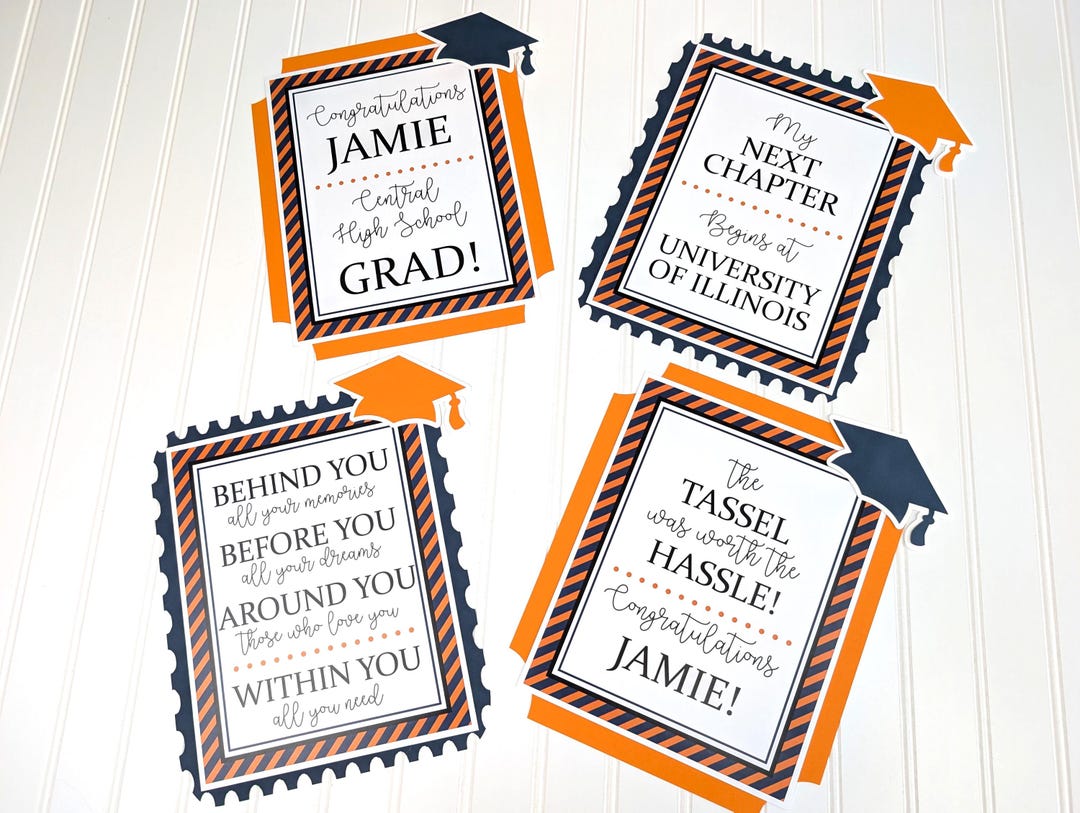 Grad Sign Quotes Graduation Party Signs With Fun and Inspirational Sayings, Custom and ...