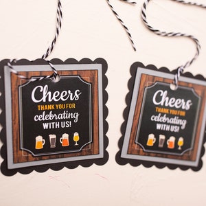 50th Birthday Party Favor Tags Thank You Labels Cheers and - Etsy