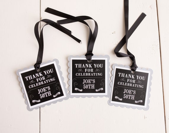 Masculine Birthday Party, Favor Tags, Vintage Dude, Milestone Birthday Decorations Il_570xn