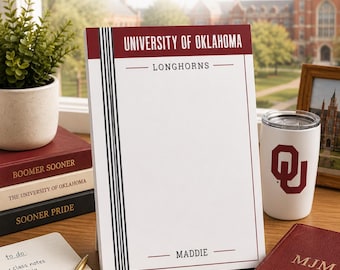 Personalized College Notepad for Any School | Custom Student Gift | Dorm Desk Pad