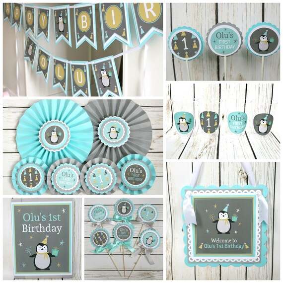 Penguin Birthday Party Boy Winter Onederland Birthday Party