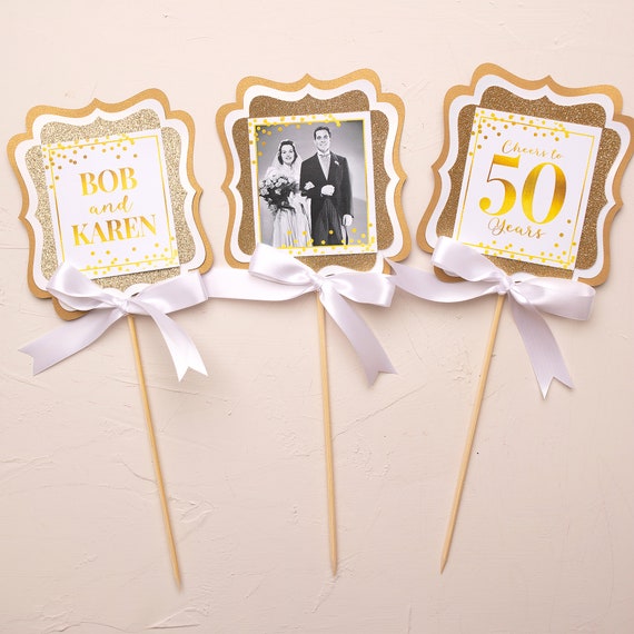 1pc Decoración Fondo Aniversario Bodas Oro Número 50 Blanco - Temu