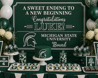 College Bound Dessert Table Sign, Graduation Sweets Table Backdrop, Personalized Grad Party Decor