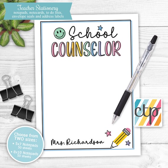 Memo Pads, Personalized Notepads, Personalized Gifts, Teacher Christmas Gifts, School Counselor Gifts, Il_570xn