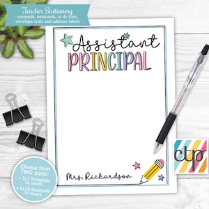 Personalized Notepads, Memo Pads, Personalized Gifts, Teacher Christmas Gifts, Assistant Principal Gift,