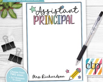 Personalized Notepads, Memo Pads, Personalized Gifts, Teacher Christmas Gifts, Assistant Principal Gift,