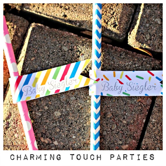 SPRINKLED WITH LOVE Straws, Straw Flags, Baby Sprinkle, Baby Rainbow Sprinkle Party Decorations, Sprinkles Birthday, Gender Neutral Il_570xn