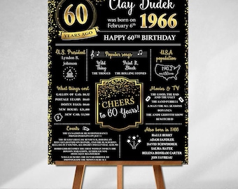 What Happenened in 1966, PRINTED 60th birthday poster, 7 Size Options!