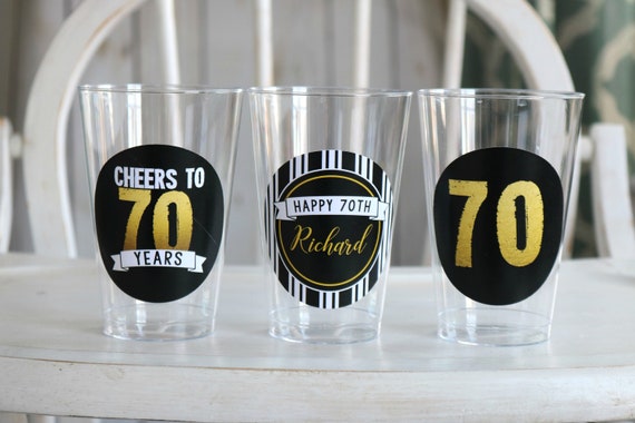 70th Birthday Party Cups Cheers To 70 Years Beer Cups Wine