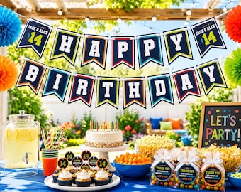 Teen Boy Birthday Banner,  Fully Assembled