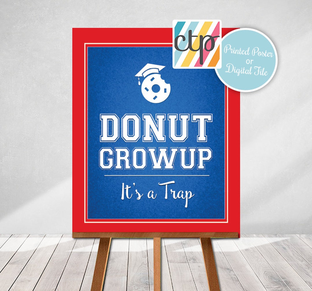 Growing Up Sign Color Donut Grow up Sign, for Graduation Party Dessert or Sweets Table ...