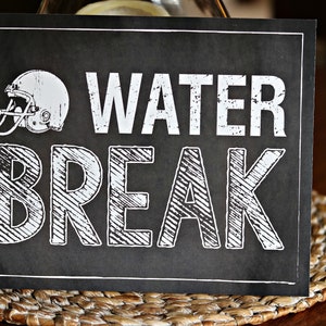 WATER BREAK, Football Birthday Party Decorations, Printed Sign, All Star Sports, Boy Birthday, Sports Birthday, Sports Party Decor image 1