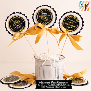 Retirement Centerpiece, Retirement Party Decorations, Personalized Centerpiece Sticks, Table Centerpiece,