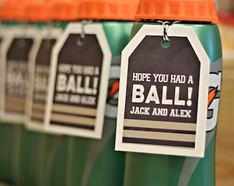 BOY SPORTS BIRTHDAY Party Decorations, Favor Tags, All Sports, Football party/basketball party/baseball party/soccer party.