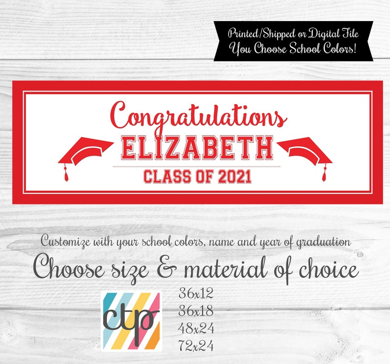 Graduation Party Decorations, Graduation Yard Sign, Graduation Banner, Printable, Digital Download, PDF, image 4