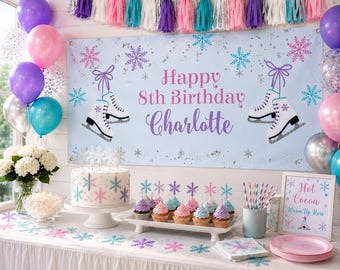Poster Sign for Ice Skating Birthday, Vinyl or Poster Paper Options, 4 Size Options
