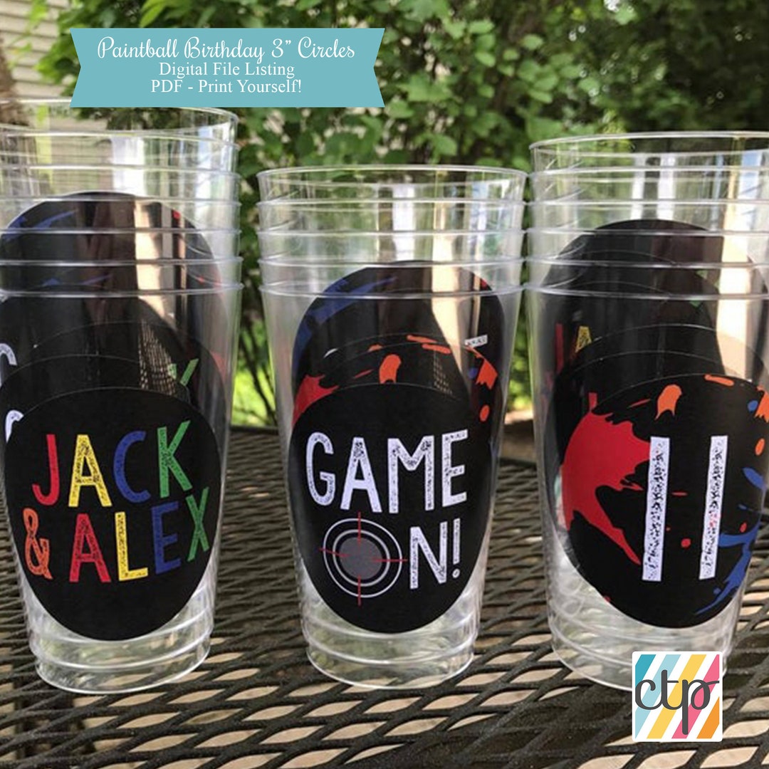 Paintball Party Decorations, Paintball Party Stickers, Paintball Party