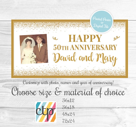 Anniversary Poster, Anniversary Banner, Outside Sign, Quarantine, Drive By Poster, Photo Poster, Golden Anniversary Il_570xn