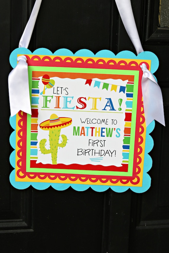 FIESTA BIRTHDAY DECORATIONS, Fiesta Welcome Sign, Fiesta Door Sign, 1st Fiesta, Mexican Fiesta, 1st Birthday, Taco TWOsday, Gender Neutral Il_570xn