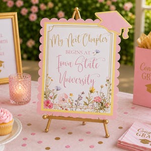 My Next Chapter Sign for Graduation Celebration - Wildfloweer theme - 7 Size Options