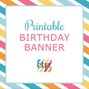 Birthday Party Decorations, Birthday Banner, Printable, Digital Download, PDF,