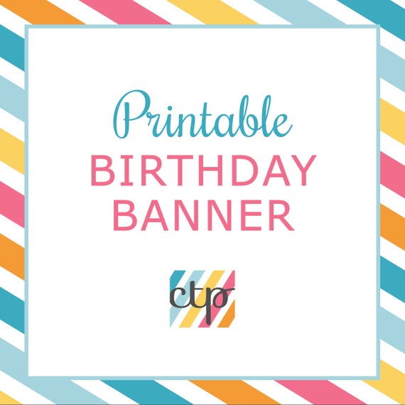 Birthday Party Decorations, Birthday Banner, Printable, Digital ...