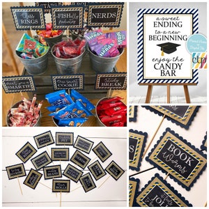 Graduation Candy Labels, Graduation Party Decor, Grad Candy Bar, Graduation 2026 Decorations, Sweets Table Candy Buffet, Choose Your Colors!