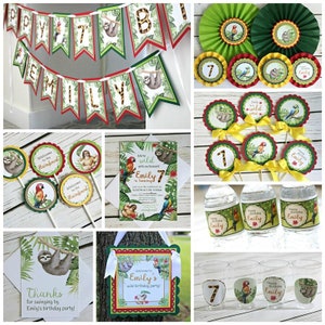 Rainforest Backdrop, Rainforest Birthday Party Buffet Table Backdrop, Jungle Cake Table, Wild Animal Birthday Decorations image 2