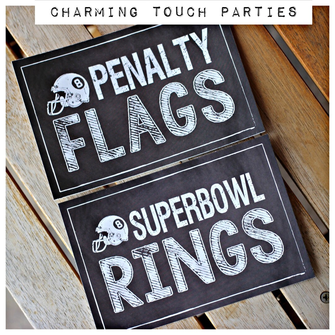 FOOTBALL PARTY SIGNS, Printed Signs, Penalty Flags, Superbowl Rings, Vintage Football, Boy Birthday, Sports Birthday, Chalkboard - Etsy for Free Printable Penalty Flag Sign