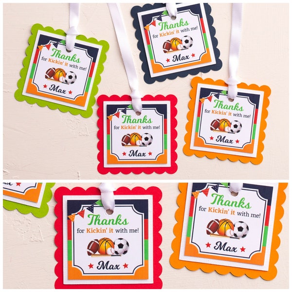 All Star Sports Birthday Party, Sports Favor Tags, Football, Basketball, Soccer, Baseball, Fully Assembled or Printable